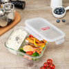 Lock and Lock separated heat-resistant glass crisper large-capacity microwave lunch box sealed lunch box lunch box 1L with lunch bag