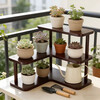 Desktop storage rack, cup storage rack, dining table, workstation, water cup, coffee cup, tea set, corner small cup holder, three-layer corner storage rack - walnut color without edging