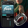 New AI Smart Bluetooth Ring with Display Hand Screen Gesture Control Sleep Monitoring Heart Rate Blood Oxygen Blood Pressure Health Ring Step Counter Health Exercise Monitoring Smart Waterproof Rose Gold Free Charging Box Size 10 20mm Recommended 65-70kg