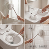 Cloud spherical soft-bristled long-handled bathtub brush, toilet and bathroom cleaning brush, toilet brush does not damage the glaze, no dead ends, dense foaming/PP soft silk/extended handle/with hook, small size (50CM long/10CM round brush head)-1 piece