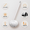 Cloud spherical soft-bristled long-handled bathtub brush, toilet and bathroom cleaning brush, toilet brush does not damage the glaze, no dead ends, dense foaming/PP soft silk/extended handle/with hook, small size (50CM long/10CM round brush head)-1 piece