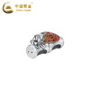 Chinese gold pure silver enamel bamboo cicada silver ornaments, investment collection, high-end gift giving, pure silver enamel bamboo cicada ornaments, about 55g