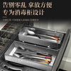 Heqing 304 stainless steel with hook chopstick box disinfection cabinet special bowl, chopsticks and spoon storage box tableware storage basket drain rack medium size for 4-6 people