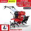 Cottage two-wheel drive micro-tiller, multi-functional small tillage machine, agricultural mountainous land weeding, ditching and soil loosening tractor 170F gasoline model + rotary blade rubber wheel