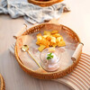 Yijia (IJARL) rattan fruit plate, fried plate, living room dry fruit plate, snack plate, outdoor steamed bun basket tray, rattan fruit plate, large size
