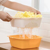 Camellia vegetable washing basket, drain basket, strainer, double-layer dual-purpose fruit and vegetable drain strainer, strainer basket, fruit plate, large and medium sizes optional, orange, large size 1160