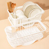 WORTHBUY cupboard, bowl and chopsticks storage box, cupboard, dish drainer, kitchen rack, storage rack, drain basket, plastic storage basket, white - small size