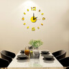 Drum group wall clock wall punch-free simple creative clock watch living room home bedroom wall sticker elegant black 40cm diameter