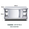 Yuwei 201 stainless steel workbench kitchen countertop table with door commercial loading table thickened 180*60*80cm double-pass