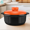 UMIZILI casserole high temperature resistant stew pot dry burning non-cracking household gas large capacity stew pot ceramic casserole commercial stone pot black stew pot 3300ML (suitable for 3-5 people)