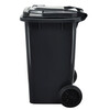 Hasdick 240L outdoor large trash can trailer outdoor sanitation hotel kitchen waste classification thickened large capacity plastic outdoor property black dry garbage HK-363