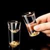VETROAMANO Jinshan liquor cup set household crystal glass gold foil handle Jinshan bottom wine divider one cup high-end wine set 10 pots 10 cups gold handle gold base