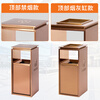 Juezhi Shopping Mall Elevator Entrance Sales Office Stainless Steel Trash Can Hotel Lobby Vertical Outdoor Commercial Ashtray Peel Box Large Black Gold-No Ashtray-Anti-Fingerprint-35L
