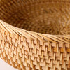 Zhenxiqi Fruit Basket Rattan Basket Fruit Plate Round Living Room Dry Fruit Plate Snack Plate Steamed Bun Basket Hand-woven Tray Medium Size
