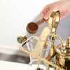 Jiayiyuan coffee hand brewing set siphon espresso machine household Belgian pot siphon espresso coffee machine square black background gold plus grinder
