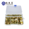 Lu Huichang M4M5M6M8M10 Iron colored zinc rivet nut set Colored zinc flat head rivet knurled nut Colored zinc plastic box set (rivet nut)