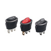 KCD1 elliptical button two-pin two-speed boat switch three-pin three-speed rocker switch red and black power switch wholesale 3-pin 3-speed red