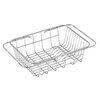 Huili's drain basket kitchen sink drain rack dish plate storage countertop home non-slip multi-functional 304 stainless steel telescopic drain basket large