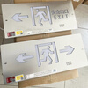 Embedded thin stainless steel emergency sign concealed emergency evacuation indicator light 395 left facing with bottom box