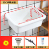 Manlop old-fashioned ceramic sink rectangular kitchen sink household sink water bucket wash basin balcony pool 35X50CM ceramic sink with water
