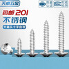 Tianzhuo Hardware 201 stainless steel large flat head cross self-tapping screws half mushroom head umbrella head round head large wood screws MM3M4M5 M3*8-200 pieces