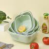 KANGZHIBAN sink plastic drain basket double-layer kitchen drain basket fruit plate vegetable basket thickened rice washing dish small/medium/large 6-piece set green