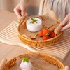 Yijia (IJARL) rattan fruit plate, fried plate, living room dry fruit plate, snack plate, outdoor steamed bun basket tray, rattan fruit plate, large size