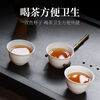 Shenfu disposable tea cup, Kung Fu tea cup, rice husk high-end tea cup, tea cup, tea cup with storage cup holder box, 500 rice husk small tea cups (without storage cup holder)