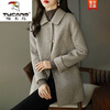 Woodpecker (TUCANO) This year's popular double-sided cashmere woolen coat women's mid-length 2025 autumn and winter new style small temperament woolen coat milk wheat color XL 115-125 pounds