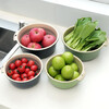 Double-layer drain basket, vegetable washing basket, kitchen drain artifact, household multi-functional fruit basket storage basket, round drain basket 6-piece set - large + medium + small - mixed color