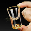 VETROAMANO Jinshan liquor cup set household crystal glass gold foil handle Jinshan bottom wine divider one cup high-end wine set 10 pots 10 cups gold handle gold base