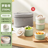SUPOR has a handbag, insulated lunch box, ceramic bowl, multi-layered lunch box for office workers, lunch box, microwaveable, basil green, ceramic liner, 4 layers, 2700ml