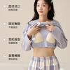 Langsha pajamas women's pure cotton 7A antibacterial and mite removal spring and autumn with chest pad long-sleeved trousers suit ladies home clothes new autumn