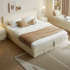 Quanyou Home Modern Simple High Box Storage Bed Cream Style Bedroom Home Double Bed 1.5mx2m Furniture