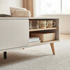 Lin's Home Modern Simple TV Cabinet Storage Storage Cabinet Integrated Coffee Table Floor Cabinet OV1L Wood Color Coffee Table