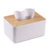 Bamboo wood lid creative advertising tissue box plastic tissue box hotel living room desktop napkin box