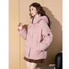 TonLion 2025 Women's Down Jacket Hooded Bread Jacket Loose Casual Versatile Trendy Leather Powder/Second Batch S