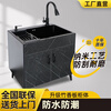 Aoyanlai kitchen sink integrated cabinet stainless steel sink household single and double sink floor-standing simple integrated cabinet with pure white 50*40cm black diamond single sink/no faucet
