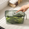 Kawashimaya refrigerator storage box, food-grade special vegetable and fruit crisper, egg box, kitchen organization artifact, crisper box 5L (transparent green) - timed freshness lock/with drain board