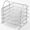 Three-year second shift metal file tray rack multi-layer file tray file column office desktop storage information file iron basket information rack organizer storage rack four-layer silver