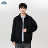 Dingfengbaoluo jacket men's autumn and winter casual loose trendy suede top American baseball uniform YM9921 black 2XL