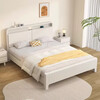 Engelberg solid wood bed rubber wood 100% pure solid wood 1.5m double bed single bed simple bedroom large bed rental room bed single bed cream white soft cover 1.8*2m frame structure