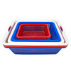 Bingyu BY-173 turnover basket rectangular sorting basket industrial drain basket plastic plastic basket No. 7 360*285*110 (blue)