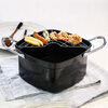 Chuidahuang deep fryer + drain rack 20cm Japanese tempura non-stick frying pan iron pot milk pot small soup pot