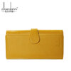Zordani long wallet women's large-capacity tri-fold clutch leather wallet Korean style bill holder wallet card holder A183 yellow