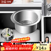 Baichang stainless steel swan drain basket kitchen sink special wet and dry separator hanging drain rack filter basket little swan (large drain net) + scouring pad