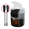 Laughing Mom Black double-ended ear scoop cotton swabs, ear cleaning swabs, paper shaft spiral head cleaning swabs, 200 pieces