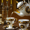 Heart Ornament Garden Muse European Palace Style Bone China Coffee Cup and Saucer Retro Afternoon Tea Cup Black Tea Cup British Gold-rimmed Ceramic Cup Muse 2 Cups and Saucers with New Shelf (Gift Box)