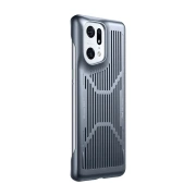 OPPO FindX5Proアイススキン冷却保護ケース本物の携帯電話ケース保護ケース携帯電話保護ケース引っかき傷防止灰色の電話ケース