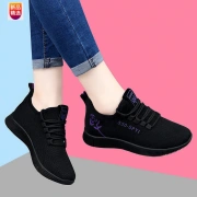 新しい女性の靴春のカジュアルシューズ韓国語バージョンの女性の靴スニーカー学生ランニング暴潮靴厚い底紫のバラ黒底 38